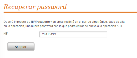 Imagen recuperar password